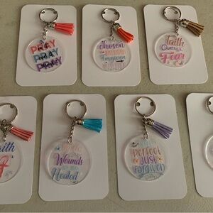 Inspirational Keychain Set with Tassels